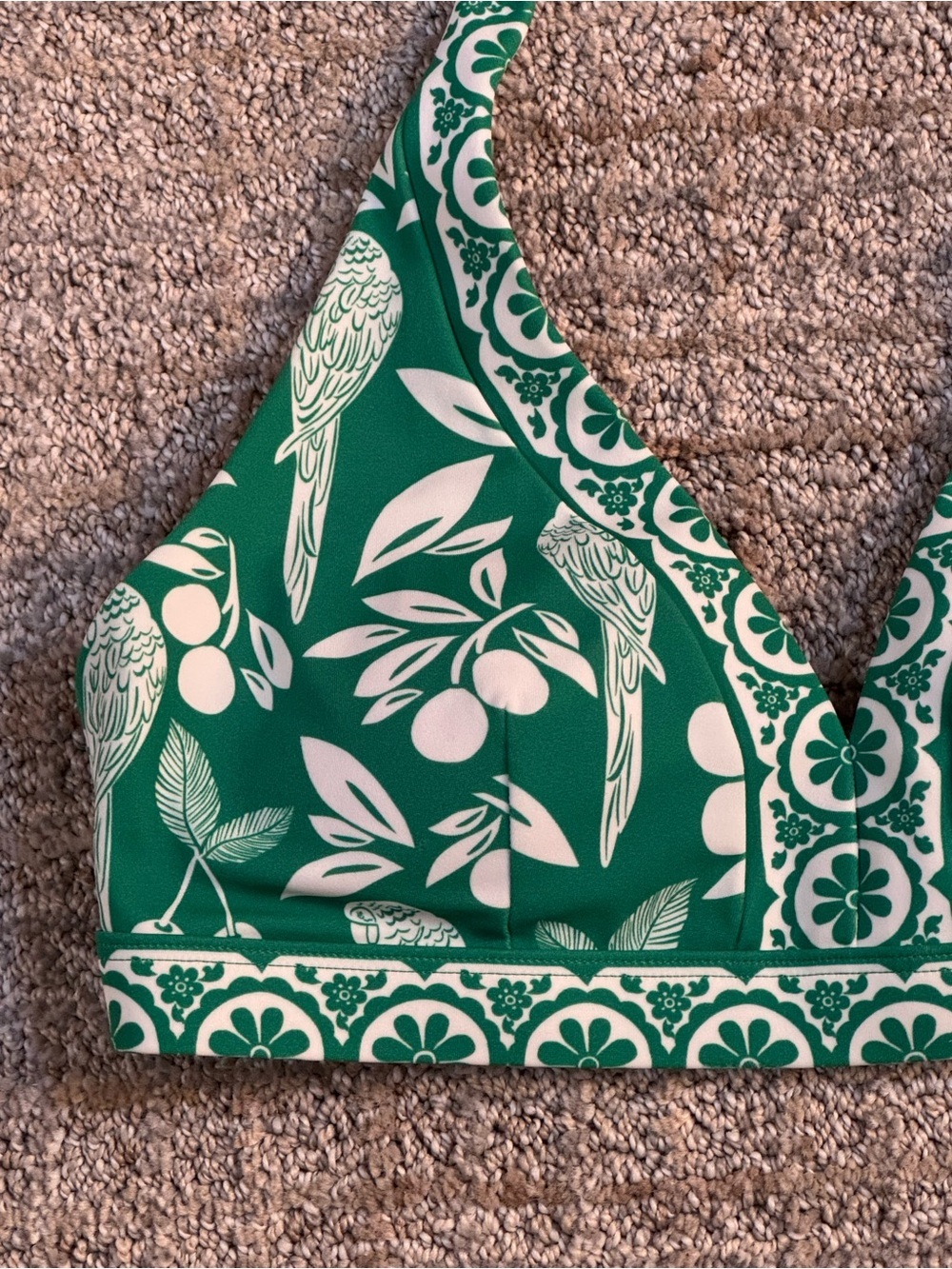 Boden Ios V Panel Bikini Top Rich Emerald Ornate Tropics US 2 UK 6 - Picture 8 of 12